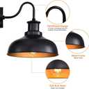 Outdoor Barn Lights, Farmhouse Outdoor Wall Sconces, Rustic Exterior Wall Mount Lights, Vintage Outside Lighting Fixtures, Industrial Black Gold Lanterns for Porch Garage Patio, 4 Pack, 03RZ007-4 PACK