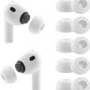 NANLANFAN Replacement Ear Tips for AirPods Pro 3rd Generation 2025 Wireless Earbuds, Soft Silicone Ear Tips, Fit in The Charging Case, 5 Pairs (White, M)