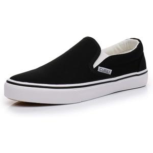 Cull4U Unisex Classic Slip On Trainer Shoes (6 Women/4.5 Men, Black)