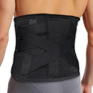 TEKOMVO Back Brace for Lower Back Pain Relief, Adjustable Lumbar Support Belt Men/ Women, Herniated Disc Sciatica Brace - Breathable Design XXXL (46"-50")