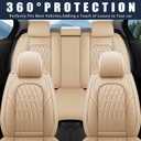NAPPA Faux Leather Car Seat Cover Full Set, 5Seats,Beige