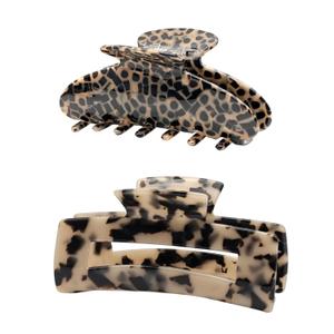 Large Hair Claws Clips, Hair Clips for Women, Acetate Claw Clips Hold Non-Slip, 4.33“Jaw Clip Big Barrettes Stylish Hair Accessories for Thick/Nomal/Thin Curly Hair, 2 Pack (Black/Brown)