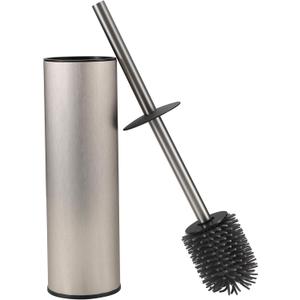 Toilet Brush and Holder Set Premium Material Toilet Bowl Cleaner Free Standing Toilet Bowl Brush and Holder 1pack Brushed Nickel