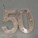 Treela 8.7'' Birthday Decorative LED Light up Numbers, Glitter Marquee Number Sign for Night Birthday Party Decorations Anniversary Bar LED Sign Backdrop Wall Table Centerpieces(50th,Rose Gold)