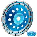 7 inch Concrete Grinding Wheel,7/8"-5/8" Threaded Arbor Diamond Cup Wheel Double Row for Granite Marble Masonry Stone with Concrete Grinder(7/8"-5/8")