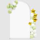 Hahuho Wedding Arch Backdrop Cover(No Arch Stand), Spandex Arch Covers Stretchy Backdrop Wedding Birthday Party Baby Shower Banquet Ceremony Decoration(6.6FT White)