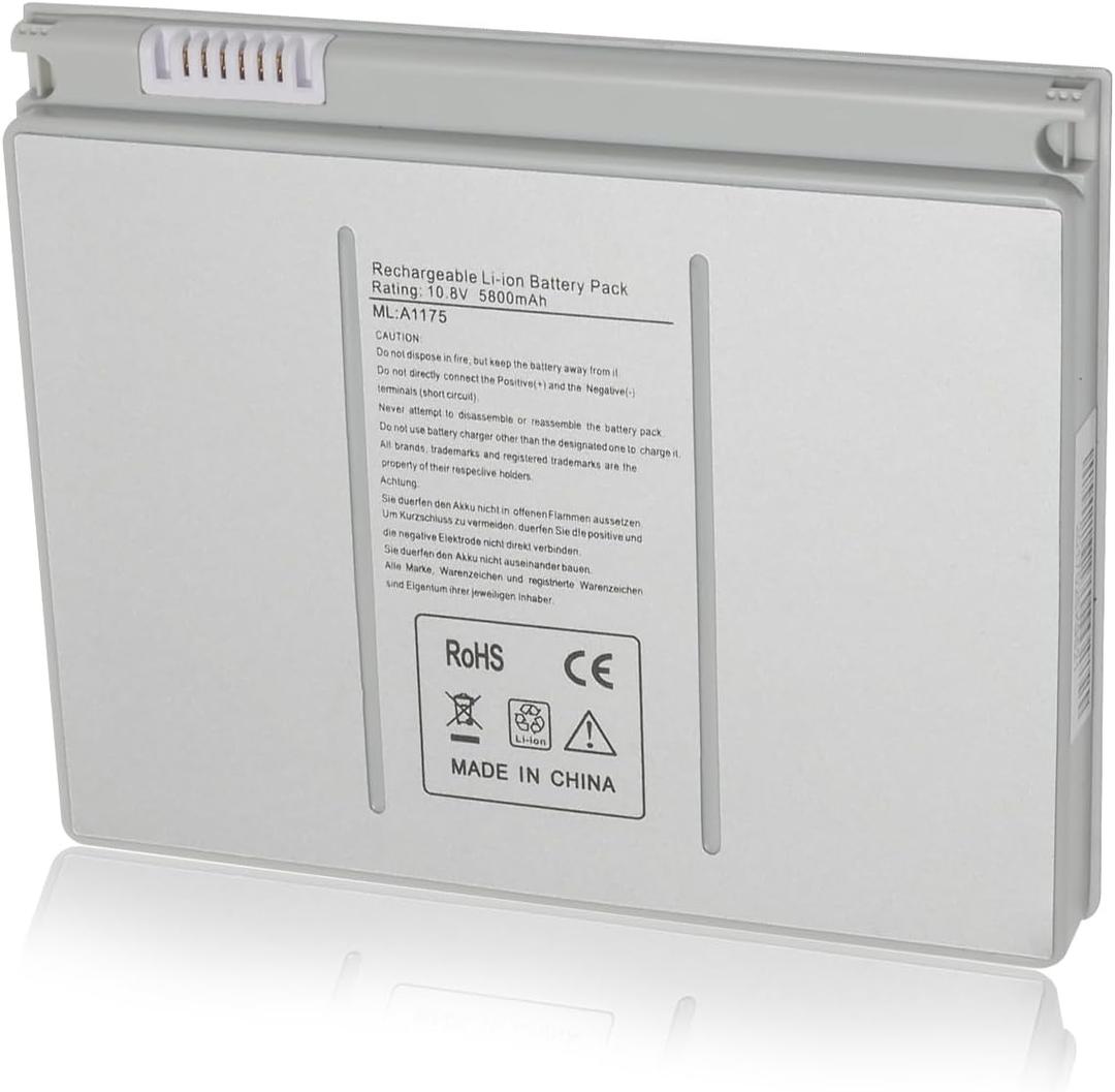 New Upgrade A1175 Laptop Battery Compatible for MacBook Pro 15 inch A1175/A1260/A1150 A1211/A1226(2006 2007 2008 Version) Compatible for MacBook Pro Battery MA348/A MA348G/ -10.8V 5800mah