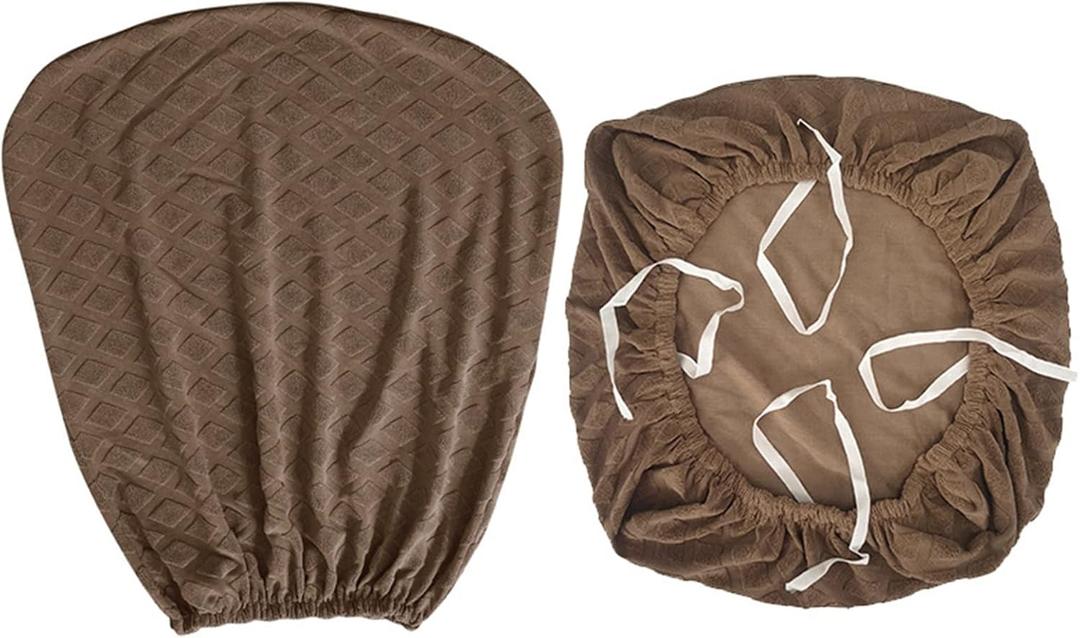 Office Chair Covers Elastic Waterproof Chair Covers, Detachable, Suitable for Restaurants, Kitchens, Living Rooms, and Offices, Coffee Color, 2-Pack