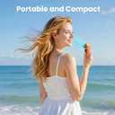 Portable Fan Handheld Mini, 6-Speed Turbo Power USB Rechargeable Personal Cooling Fan with LED Display, Small Travel Fan for Outdoor Camping Hiking, Orange