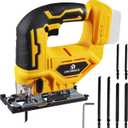 Cordless Jig Saw Compatible with Dewalt 20V Max Battery, Brushless Jigsaw For 3 Orbital Settings, 3200RPM, 0-45 Bevel Cuts, Jigsaw Tool with LED Light (Battery Not Included)