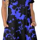 lionstill Women's Casual T Shirt Dress Summer Short Sleeve Swing Dresses with Pockets 3XL
