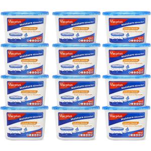 Vacplus Moisture Absorbers, 10.5 Oz Humidity Absorber Boxes Attracts Extra Moisture from Your Bathroom, Closet, Kitchen & Study, Dehumidifier, Odor Eliminator for Closet (Fragrance Free), 12 Packs