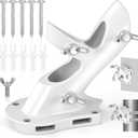 Flag Pole Holder, Anovo Flag Pole Brackets Mount Outside House Heavy-Duty Aluminum Metal Rust Proof Bracket 1" Inner Diameter 2 Positions with Hardwares for Outdoor Wall Mounting Porch( White-1 Pack)