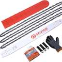 Savior 20 Inch Chainsaw Guide Bar and D70 Chain Combo, 3/8" Pitch .050" Gauge 70 Drive Links for Echo CS-590 CS-600 Poulan Pro Homelite McCulloch Replacement 200PXDD176, 27850 (Chain*3+Bar*1)