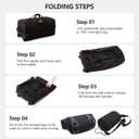 CONTAIL 32-Inch Rolling Duffle Bag, Expandable 110L-140L Capacity, Soft-Sided Foldable Design with Dual Wheels, No Traditional Telescoping Handle, for Travel, Business, Camping,Black-red