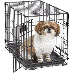 MidWest Homes for Pets 22-Inch iCrate Folding Dog Crate with Divider Panel, Leak-Proof Tray & Secure Latches – Metal Wire Kennel for XS Breeds – Portable, Durable & Easy to Assemble