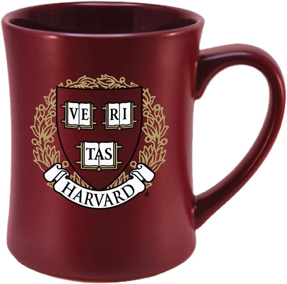 Harvard Crimson Ceramic 16oz Sculpted Mug Officially Licensed Contoured Coffee Cup with Dual-Sided Logo Matte Finish Handwash Recommended