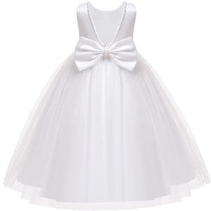 Jup'Elle White Tutu Dress for Baby Girl Toddler Flower Girls Fancy Princess Wedding Birthday Party Dresses (5T)