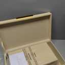 ZICOTO Decorative Storage Boxes with Lids  Set of 2 Beautiful PU Leather Organizer Bins for Your Bookshelf Home Decor - Safely Store Photos, Documents and Memory Box Keepsakes in Style (Beige)