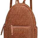 SHOMICO Mini Woven Backpack Purse for Women Trendy Daypacks Stylish Backpack Women's Fashion Handbag for Easter Egg Hunt, Spring Travel Vacation, Easter Gift (Small Camel Woven)