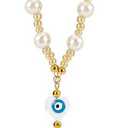 Evil Eye Car Hanging Ornament Heart Evil Eye Rear View Mirror Car Charm Lanyards Beaded Decor Hanging Accessories Sun Catcher Pendent Decoration for Window Home Door Frame Balcony