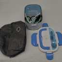 Electric Lunch Box, 12V 24V & 110V 2 in 1 for Car/Truck and Work Heat Lunch Box- 304 Stainless Steel Portable Food Warmer Heater-Spoon and 2 Compartments Included, Gray (Blue)