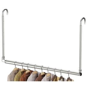Hanging Closet Rod, Adjustable Height & Width Closet Rods for Hanging ClothesCloset Extender Hanging Rod SpaceMaximizing Design Suitable for Hanging and Drying Clothes, Silver
