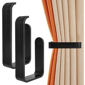 Self-Adhesive Curtain Holdbacks – No Drill & Easy Install Curtain Tiebacks, Modern Design Curtain Tie Backs for Home Décor – Strong & Durable, Curtain Holders Drapery Hooks Fits All Curtain Types USE