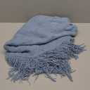 PAVILIA Dusty Blue Knit Throw Blanket for Couch Bed, Soft Knitted Farmhouse Sofa Throw for Living Room, Lightweight Decorative Summer Throw Blanket for Chair, Outdoor Textured Boho Blanket, 50x60