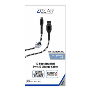 ZGear 10 Foot Braided Sync & Charge Cable ZGear 10 Foot Braided Sync & Charge Cable