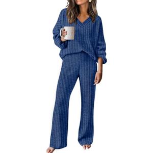 RUMIA Fall Outfits for Women 2025 Vacation Matching Sweater Lounge Sets (S-2XL) (XX-Large, Navy)