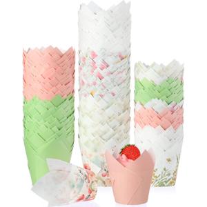 Havawish 500 Counts Wildflower Tulip Cupcake Liners Witch Birthday Party Muffin Cupcake Baking Liners Wildflower Grease Proof Cake Liner Holders for Witch Wedding Birthday Party