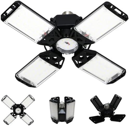 150W LED Garage Light - 15000 Lumen Ceiling Light with 4+1 Adjustable Panels, Daylight LED Shop Light Bulb Fixture for Garage, Workshop 150W LED Garage Light - 15000 Lumen Ceiling Light with 4+1 Adjustable Panels, Daylight LED Shop Light Bulb Fixture for Garage, Workshop