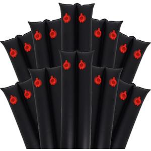 Pool Water Bags,10 Pack 8ft Heavy Duty Double Chamber Water Tubes Pool Cover Weights for Inground Pool,25 Gauge(0.3mm) Durable Water Bags for Winter Pool Cover (Black)