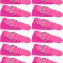 Hercicy 12 Pcs Baseball Belts Softball Belts Bulk for Adult and Youth Adjustable (Pink, XXL)
