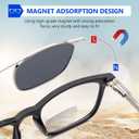 DEHOTRE Progressive Multifocal Reading Sunglasses Men No Line Bifocal Sun Readers with Core Wire Zero Top Spring Hinge UV400