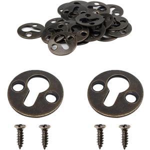 50pcs Round 25mm / 1-inch Mortise Type Metal Keyhole Hangers Shelf Brackets Picture Frame Hanging Plate (Antique Bronze)