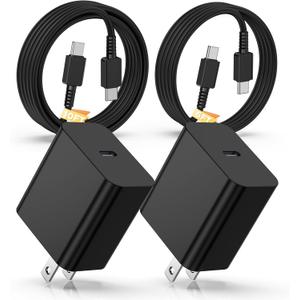 45W Super Fast Charger Type C,2 Pack 45 Watt USB-C PD/PPS Wall Charging Block,6/10 FT Type C to Type C Cable for Samsung Galaxy S23 Ultra/S23+/S22 Ultra/S22+/S22/S20 Ultra/Note 10 Plus,Galaxy
