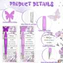 Spakon 60 Set Butterfly Favors for Guest Butterfly Ballpoint Pens Thanks You Cards Gifts Bulk for Souvenirs Prizes Wedding Party Favors(Purple)