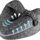 Knee Pillow for Side Sleepers, Leg Pillow for Sleeping, Knee Pillow with Strap, Alignment Pillow Between Legs, Suitable for Relieving Leg, Back & Knee Pain, Machine Washable (Grey)