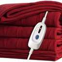 McJaw Electric Heated Blanket 72"x 84" Full Size, 4 Heating Levels and 10-Hour Auto Off, Lightweight and Breathable - Burgundy
