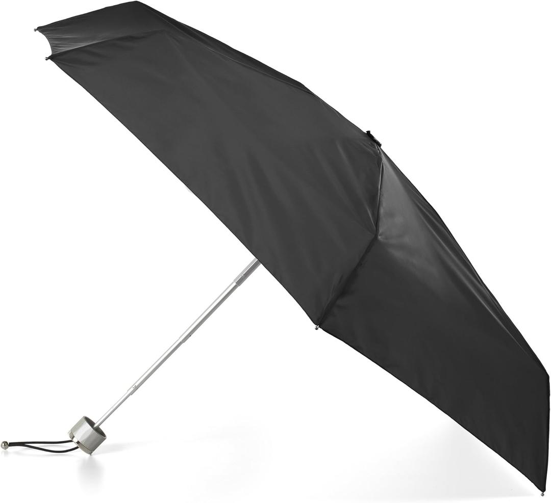 totes Compact Water-Resistant Travel Foldable Umbrella, One Size, Black