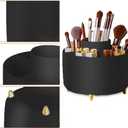 2 x WILL OAK Makeup Brush Organizer - Large Compartment Cosmetic Organizer -Eyeliner, Nail Polish,Art Supply, Bathroom Vanity Desktop Organizer (Black)