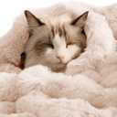 SOMAHE Pet Blanket, Reversible Sherpa & Bubble Fleece Pet Throw, Ultra-Soft Plush for Cats & Small Dogs, Machine Washable, Anti-Static, Warm & Cozy,28"22" Inch White