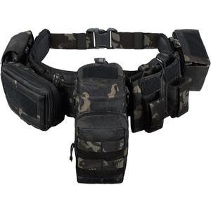 YAKEDA Tactical Battle Belt Duty Belt Law Enforcement Utility Belt Police Belt Set 5 PCS (Black Cp)