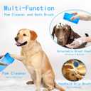 Dog Paw Cleaner Kit for L/XL Dogs - Quick Clean No Full Bath, 2-in-1 Paw Wash Cup with Detachable Silicone Brush Head, Includes Bath Brush & 3 Absorbent Towels, Blue