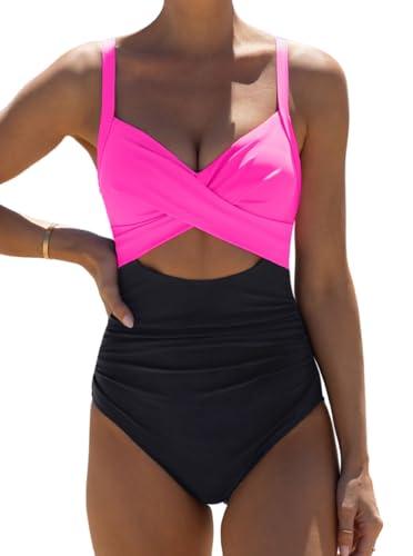 popvil Womens One Piece Swimsuits: Tummy Control Bathing Suits High Waisted Swimwear - Neon Color Block Swim Suit for Beach Vacations 2025 M popvil Womens One Piece Swimsuits: Tummy Control Bathing Suits High Waisted Swimwear - Neon Color Block Swim Suit for Beach Vacations 2025 M