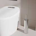 WZKALY Toilet Brush and Holder Set, Stainless Steel Toilet Bowl Brush with Lid, Rust Proof Toilet Cleaner Brush with Caddy, Durable Bristles, Splash Proof, Ideal for Bathroom (1 Pack, Brushed Nickel)