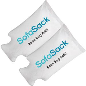 Sofa Sack Foam Filling Bean Bag Refill for Bean Bags, Loungers, and Pool Floats, 100L, White with EZ-Pour Zipper Spout