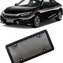 License Plate Frame Cover Set, UV Resistant Protector for Car Truck, Easy to Install, Scratch Proof, Smoky Color